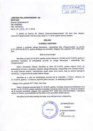 Odluka o dodeli ugovora 4