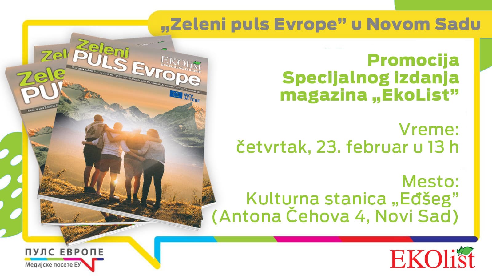 Zeleni puls Evrope 23. februara u novosadskom Eđšegu