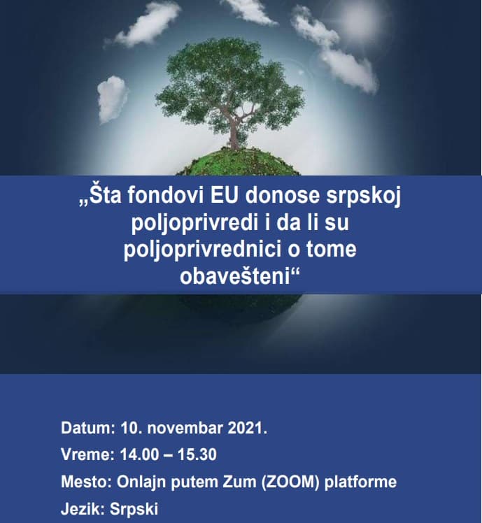 Onlajn panel o EU fondovima i šta donose srpskoj poljoprivredi